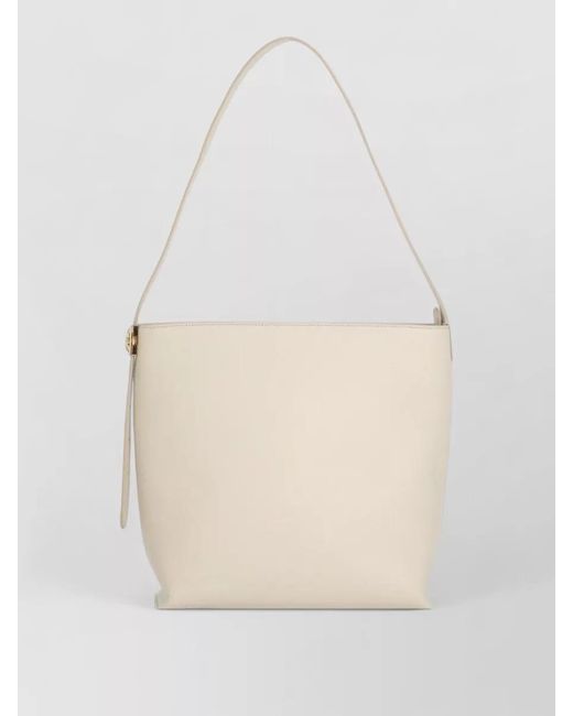 Coccinelle White Tote Bag Pebbled Leather Adjustable Strap
