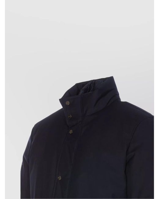 Herno Blue Down Long-Sleeve High-Neck Puffer Jacket for men