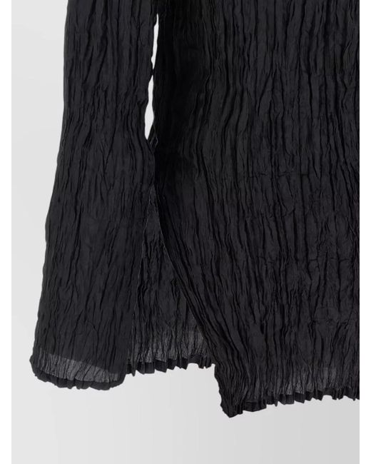 P.A.R.O.S.H. Black Soph Blouse Button Detail Long Sleeves