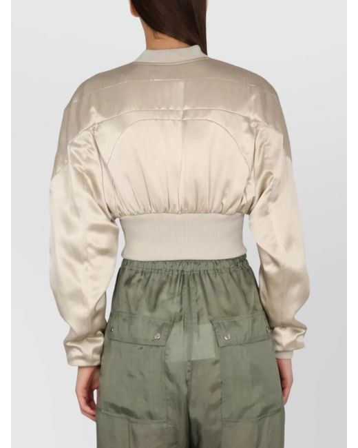 Rick Owens Natural Silk Padded Bomber Jacket