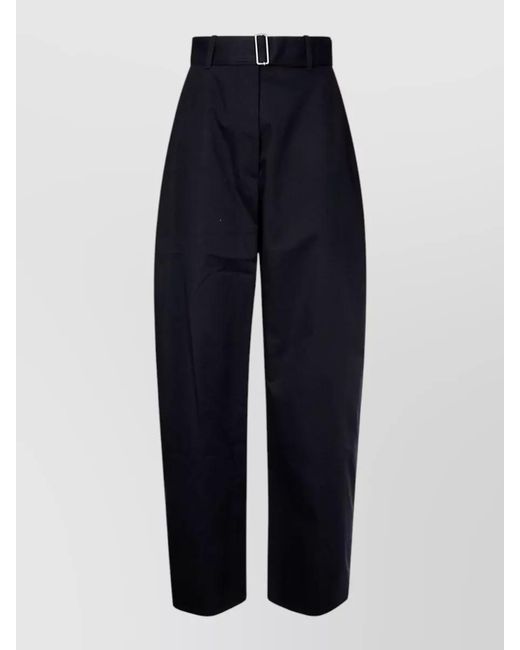 Studio Nicholson Blue Wide Leg Cotton Trousers Belt Loops