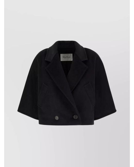 Max Mara Black Cashmere Double-Breasted Coat