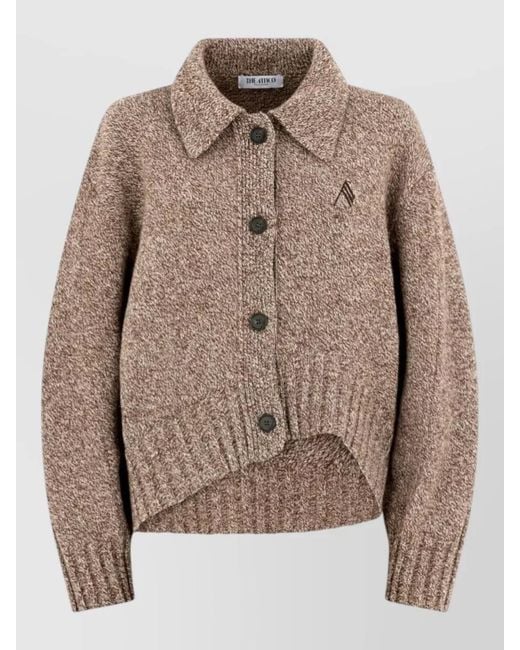 The Attico Brown Cashmere Wool Cardigan