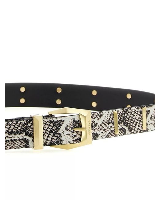 Pinko Multicolor Python Belt Adjustable Length Snake Print Studs