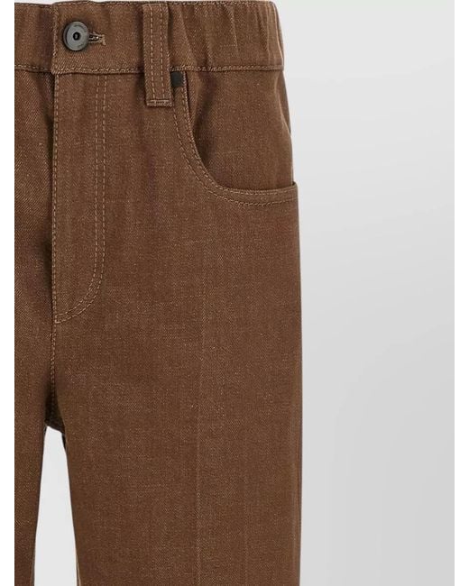 Brunello Cucinelli Brown Contemporary Pull On Wide Leg Jeans