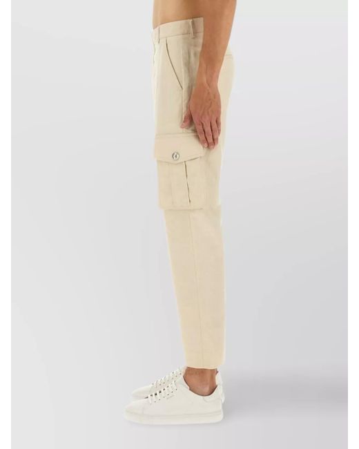 Balmain Natural Cotton Straight-Leg Cargo Trousers for men