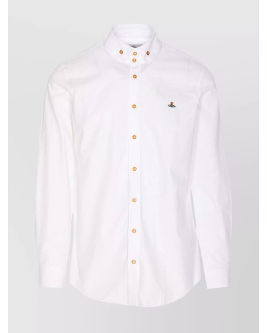 Vivienne Westwood White Collared Button-Down Shirt Long Sleeves for men