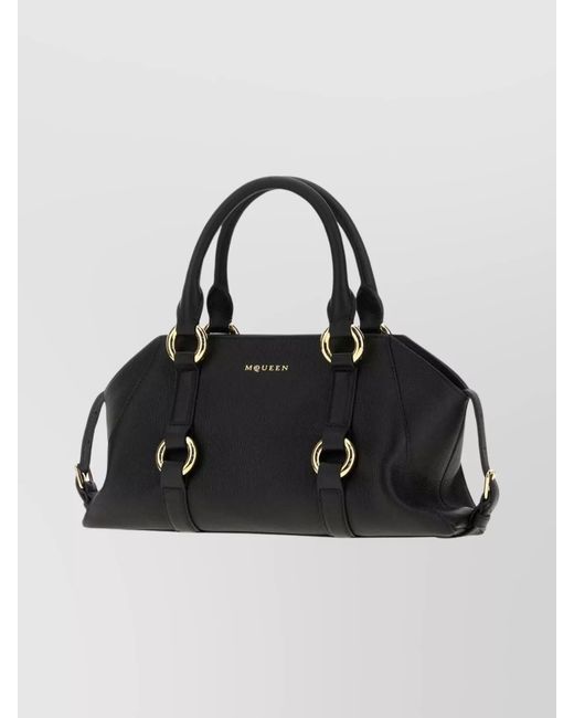 McQueen Black Small Leather Shoulder Bag