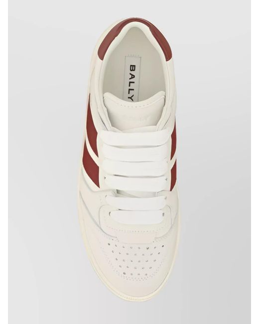 Bally Pink Leather Logo Print Sneakers
