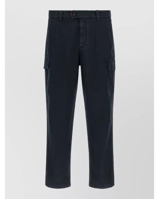 Brunello Cucinelli Blue Cargo Shorts Relaxed Straight Leg Design for men