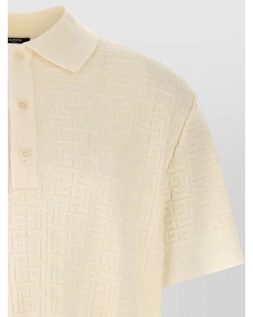 Brioni Natural Asolo Polo Shirt Ribbed Collar Short Sleeves for men