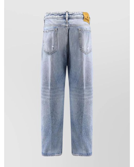 DSquared² Blue Cotton Straight-Leg Jeans for men