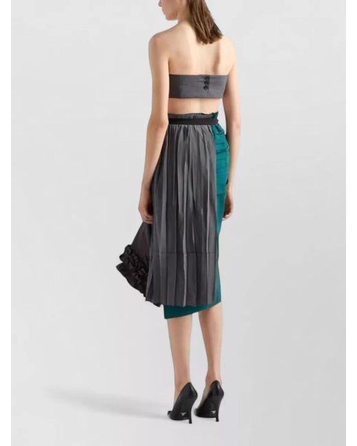 Prada Black Technical Taffeta Patchwork Skirt
