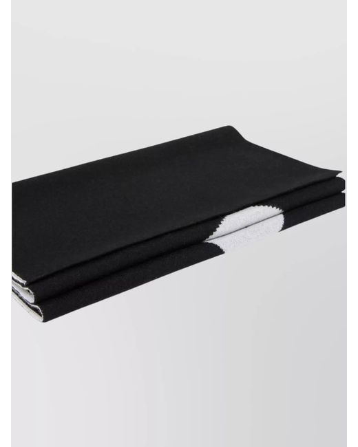 Pinko Black Wool Logo-Knit Scarf