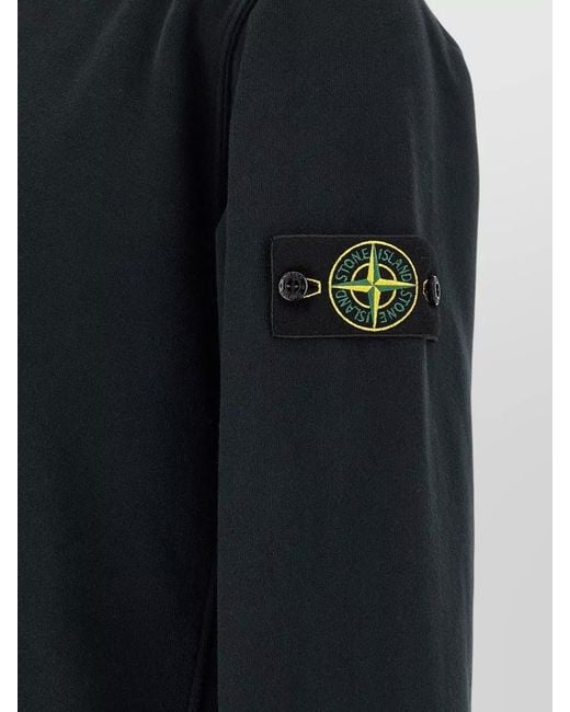 Stone Island Black Logo Badge Crew Neck Sweatshirt for men