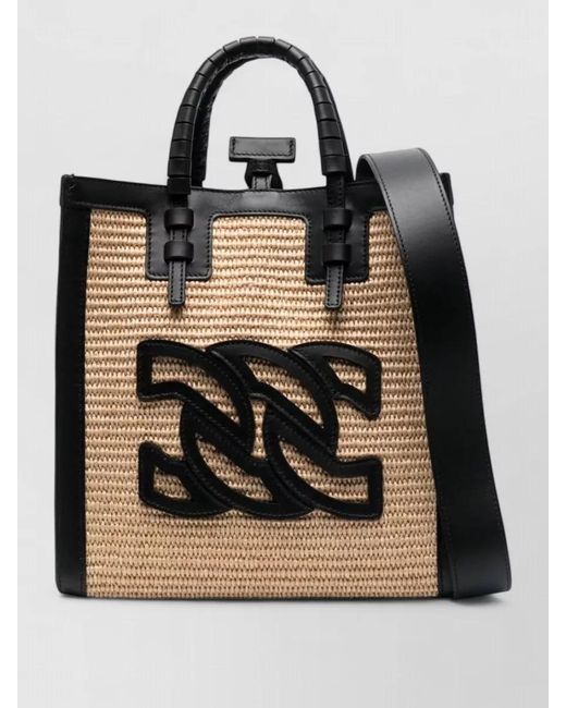 Casadei Black Leather Tote Bag