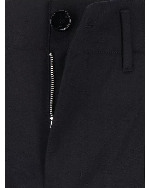 AMI Black Tailored Straight Pants Side And Back Pockets