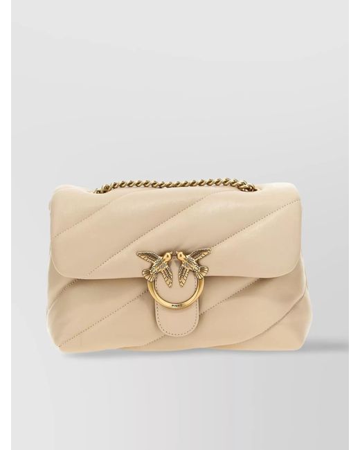 Pinko Natural Love Bag Puff Leather Quilted Cross-Body Bag