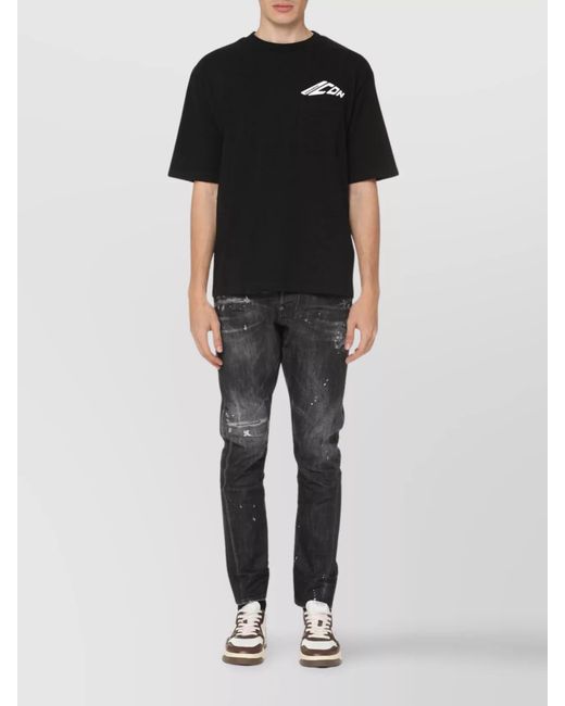 DSquared² Black Cotton Crew-Neck T-Shirt for men