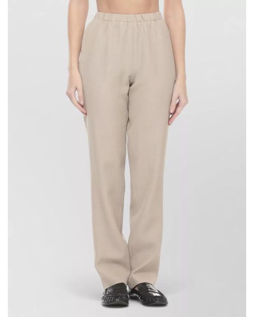 Loulou de Saison Natural Straight Leg Full Length Viscose Pants