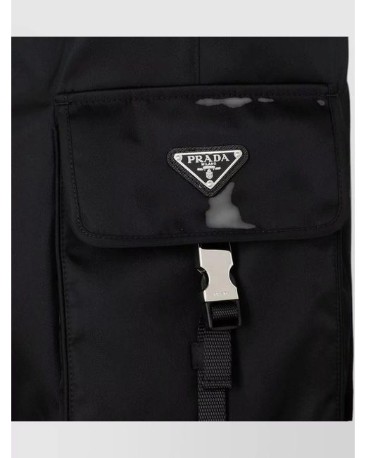Prada Black Pants Cargo Belt Loops Back Pockets for men