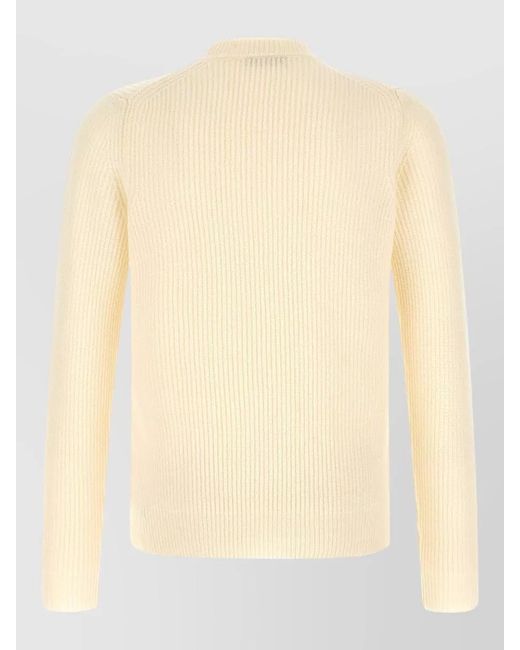 Zanone Natural High Neck Lightweight Long Sleeve Rib Knit for men