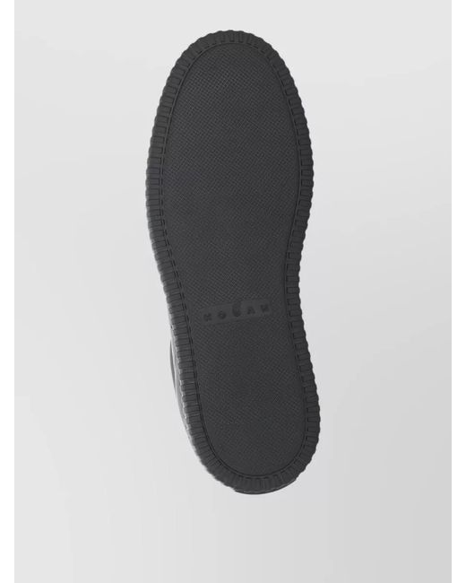 Hogan Black Calf Leather Low-Top Sneakers for men