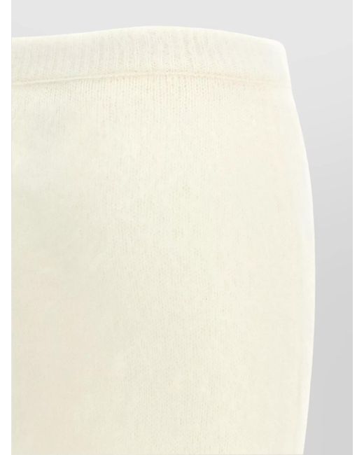 Alessandra Rich White Carded Mohair Fitted Skirt