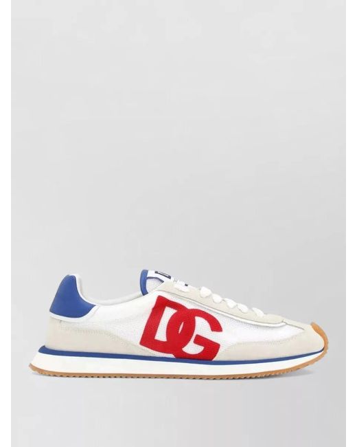 Dolce & Gabbana Blue Leather Low-Top Sneakers for men