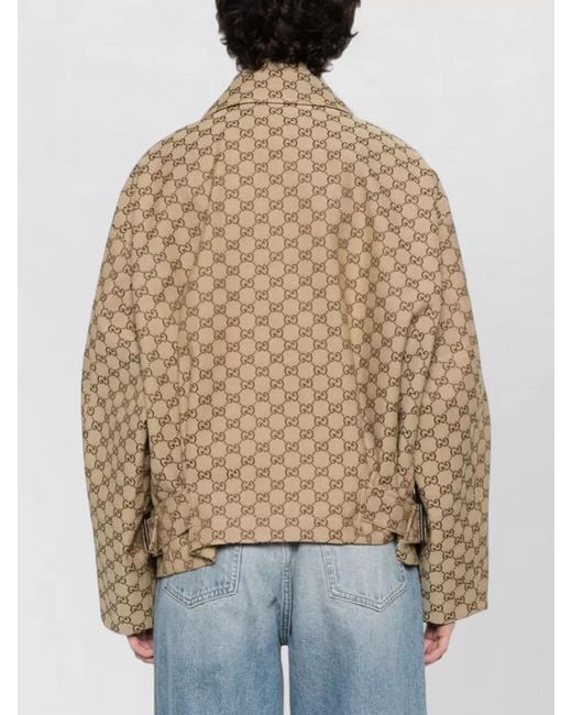 Gucci Natural Gg Canvas Bomber Jacket