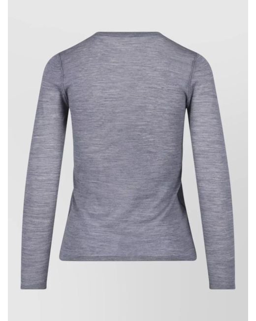 Aspesi Blue Regular Fit Long Sleeve Crew Neck Top