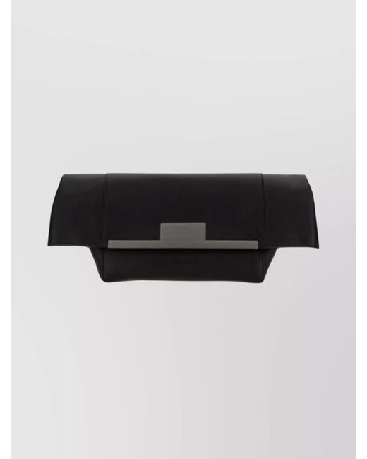 Max Mara Black Calf Leather Clutch Bag