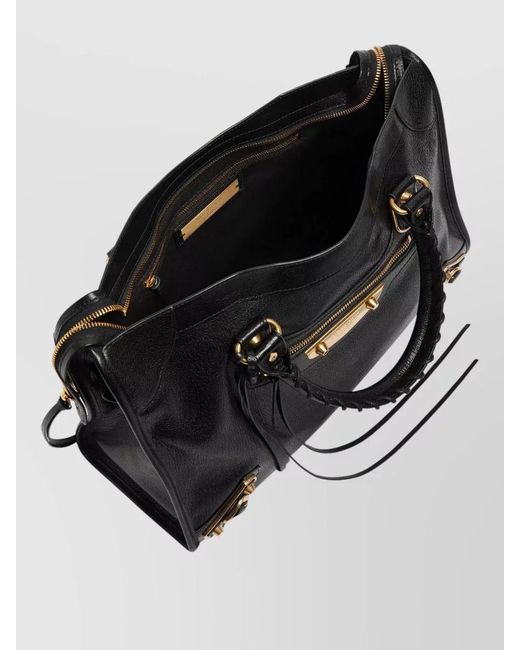 Balenciaga Black City Tote Bag Front Pocket Strap Handles