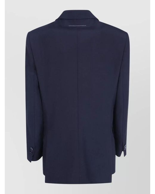 MM6 by Maison Margiela Blue Tailored Blazer Double Breasted Jacket