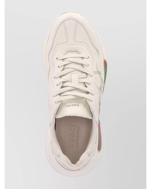 Gucci White Casual Sneakers With Chunky Sole And Perforations for men