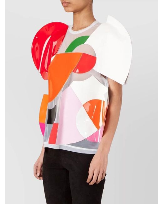 Junya Watanabe Red Patchwork Short-Sleeve T-Shirt