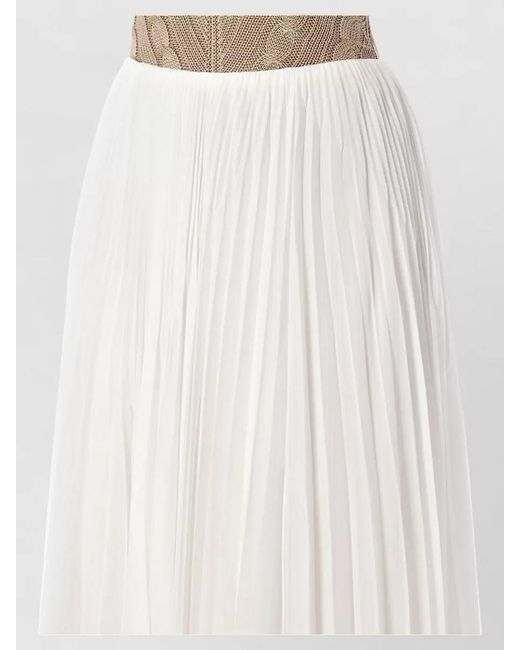 Ralph Lauren White Niccola Maxi Skirt Fluid Silhouette Pleated