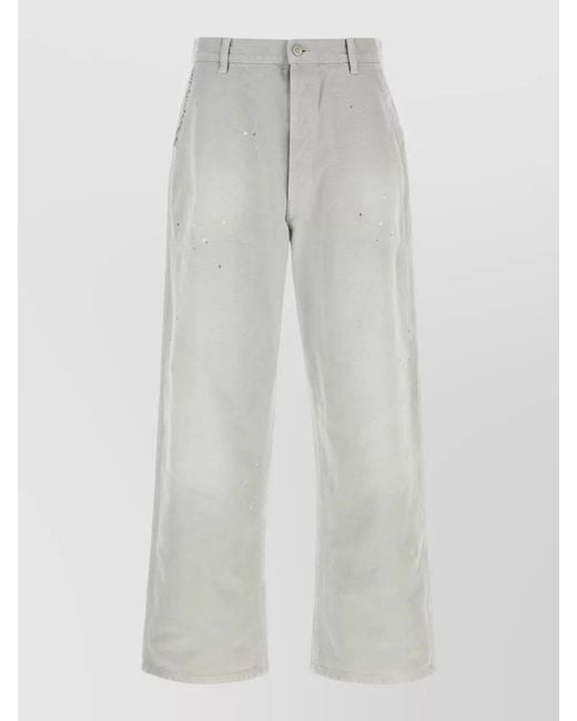 Maison Margiela White Cotton Wide-Leg Trousers for men