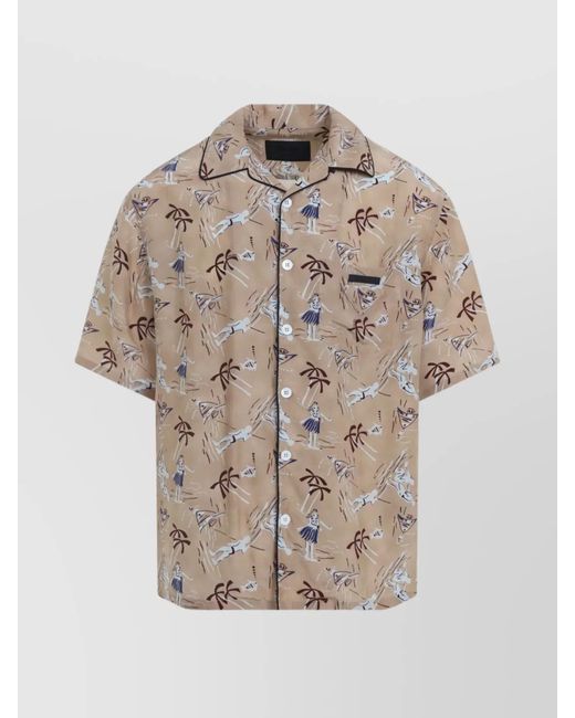 Prada Natural Viscose And Silk Shirt for men