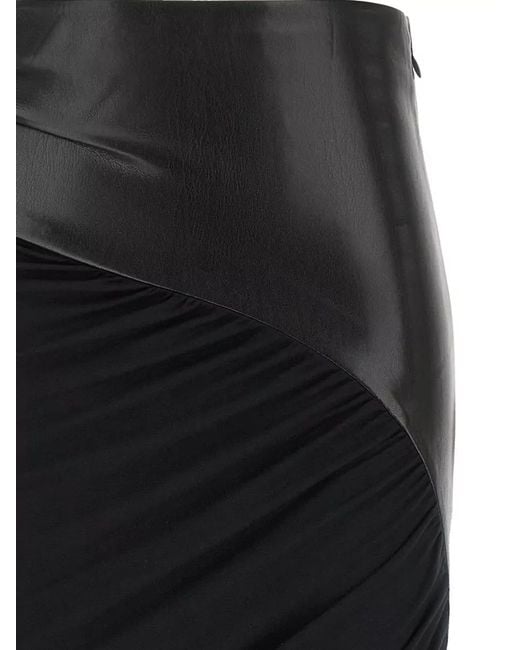 ANDAMANE Black Ursula High Waist Ruched Asymmetrical Skirt