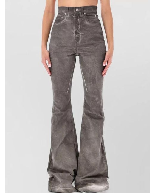 Rick Owens Gray Bolan Bootcut High Waist Denim Jeans