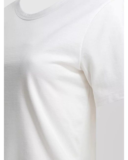 Ines De La Fressange Paris White Crew Neck Plain Short Sleeve Top