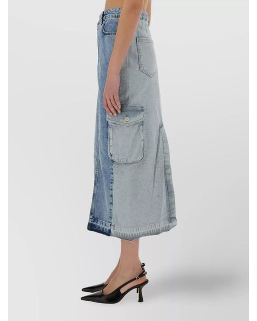Moschino Blue Denim High-Rise Maxi Skirt