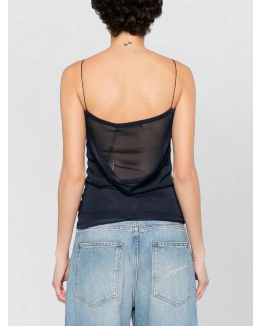 Jacquemus Blue Polka-Dot Spaghetti-Strap Tank Top