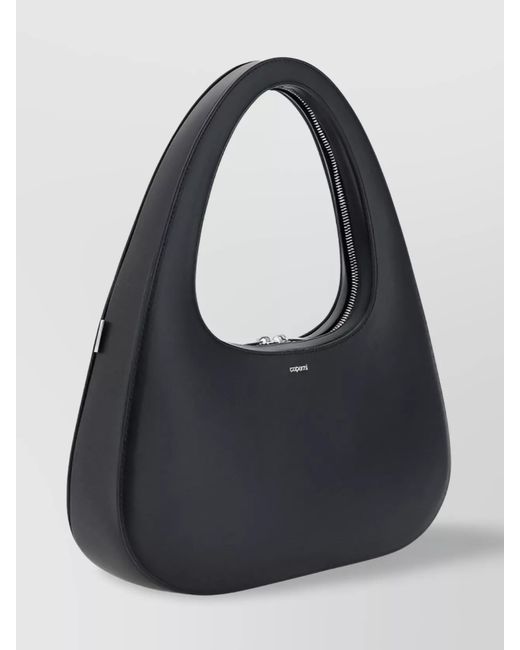 Coperni Black Swipe Baguette Large Leather Shoulder Bag