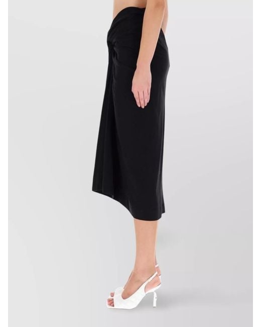 Dries Van Noten Black Cotton Draped Skirt