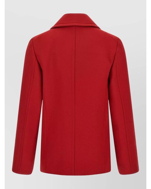Auralee Red Wool Fitted Jacket