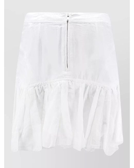 Isabel Marant White Daneen Organic Cotton Viscose Button Mini Skirt