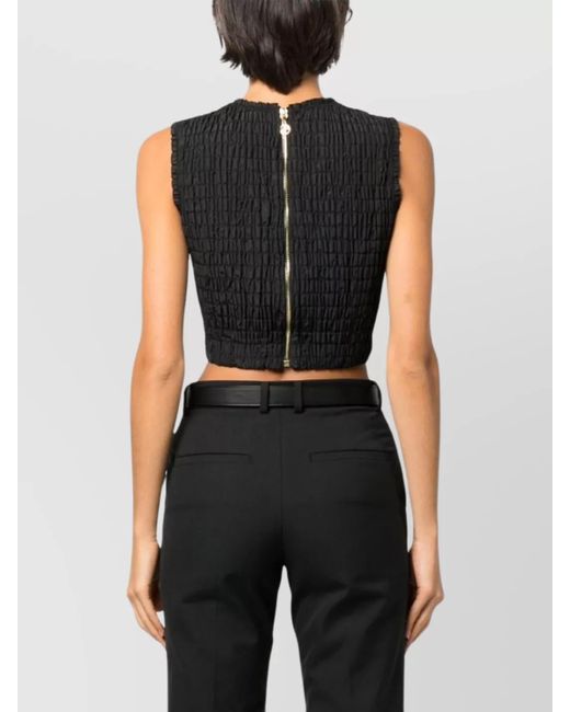 Patou Black Cropped Sleeveless Top