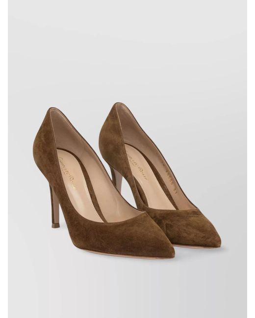 Gianvito Rossi Brown Patent Leather Gianvito 85 Mm Pumps